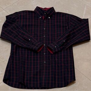Paul Fredrick Men's Black and Red Checkered Shirt Slim Fit 16 1/2+ 33